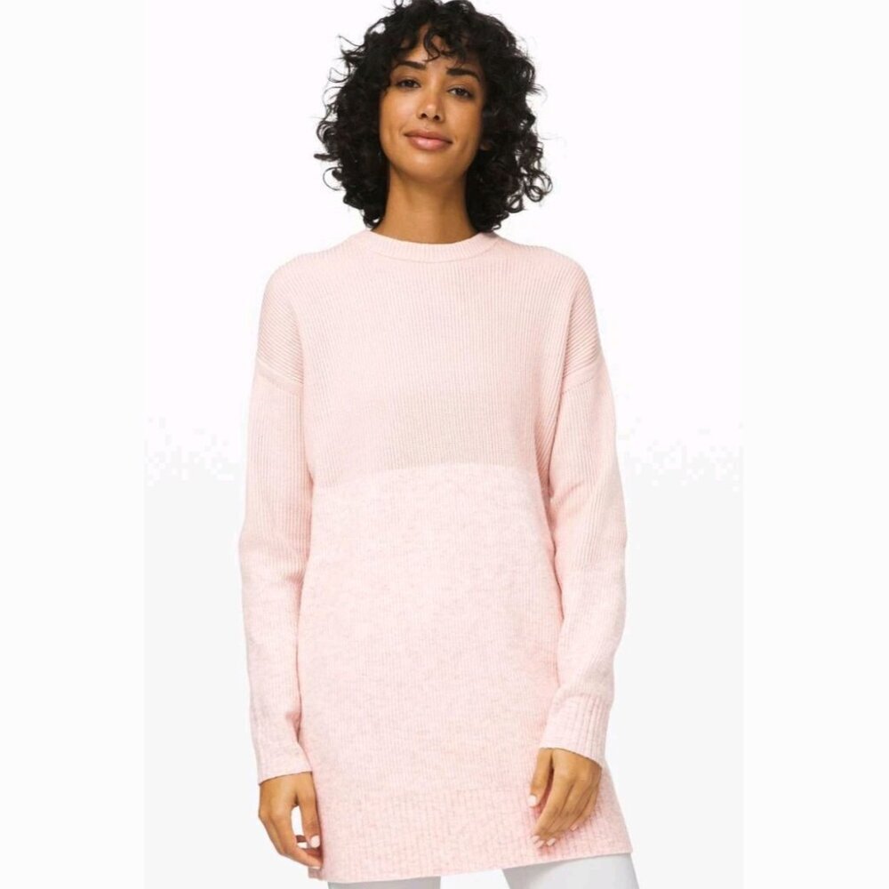 Lululemon NWOT Restful Intention Sweater 2-tone pink heathered Cashlu small